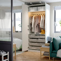 PAX / LINNABERG Wardrobe combination, white/patterned, 100x60x236 cm