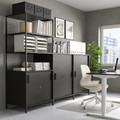 TROTTEN Cabinet with sliding doors, anthracite, 80x110 cm