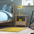 VÄNDPLATS Rug, low pile, yellow/chequered, 60x90 cm