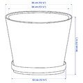 BRUNBÄR Plant pot with saucer, outdoor terracotta, 32 cm