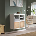 KALLAX Insert with door, pine/woven poplar, 33x33 cm