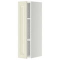 METOD Wall cabinet with shelves, white/Bodbyn off-white, 20x80 cm