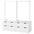 NORDLI Chest of 8 drawers, white, 160x169 cm