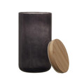 Elegant Glass Storage Jar with Bamboo Lid 1l, black