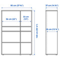VIHALS Storage combination w glass doors, white/clear glass, 190x37x140 cm
