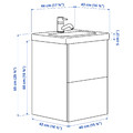 ENHET / TVÄLLEN Wash-stnd w drawers/wash-basin/tap, white/oak effect, 44x43x65 cm
