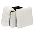 Folding Pouffe, corduroy, white
