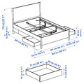 TONSTAD Bedroom furniture, set of 3, incl bed storage/oak veneer, 160x200 cm