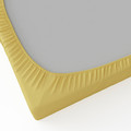 BRUKSVARA Fitted sheet, yellow, 140x200 cm