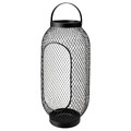 TOPPIG Lantern for block candle, black, 49 cm