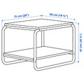 BAGGBODA Side table, light yellow, 71x50 cm