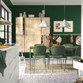 VIHALS / VIHALS Table and 6 chairs, green/green Tibbleby grey-green, 120/180x74 cm