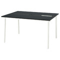 MITTZON Conference table, black stained ash veneer/black white, 140x108x75 cm