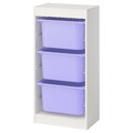 TROFAST Storage combination with boxes, white/lilac, 46x30x94 cm