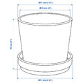 KLOTLÖNN Plant pot with saucer, in/outdoor/grey/beige, 9 cm