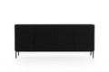 Four-Door Cabinet Nicole 200cm, matt black, black legs