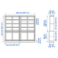 HAVSTA Storage comb w sliding glass doors, white, 242x47x212 cm