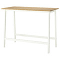 MITTZON Conference table, oak veneer/white, 140x68x105 cm