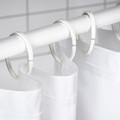 HASSJÖN Shower curtain ring, white