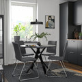 MARIEDAMM / LILLÅNÄS Table and 4 chairs, black marble effect/Gunnared dark grey chrome-plated, 105 cm
