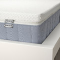 VALEVÅG Mattress and mattress pad, firm light blue/Nordberget white, 90x200 cm