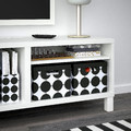 TJENA Storage box with lid, white black/dotted, 25x35x20 cm
