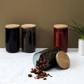 Elegant Glass Storage Jar with Bamboo Lid 1l, blue