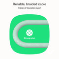 GREEN CELL Cable USB-C-USB-C PowerStream 100W, braid, 1.2m, white