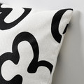 KLIPPBRÄCKA Cushion cover, white/black, 50x50 cm