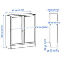 BILLY / OXBERG Bookcase with doors, brown walnut effect, 80x30x106 cm