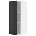 METOD Wall cabinet with shelves, white/Nickebo matt anthracite, 40x100 cm