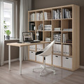 KALLAX / LAGKAPTEN Desk combination, white/white stained oak effect, 182x159x182 cm