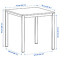 VIHALS Table, white/white, 74x74 cm