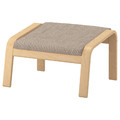 POÄNG Armchair and footstool, birch veneer/Hillared beige