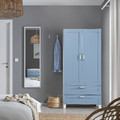 PLATSA Wardrobe with 2 doors+2 drawers, white/Sannidal blue, 80x42x173 cm