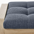 POÄNG Armchair and footstool, white stained oak veneer/Gunnared blue