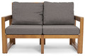 Outdoor 2-seat Sofa MALTA, brown/graphite