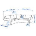 EKTORP Corner sofa, 4-seat, Hakebo grey-green