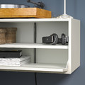 EKET Wall mounted media shelf w rail, white, 70x35x35 cm