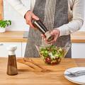 HALVTOM Spice mill, glass/brown, 19 cm