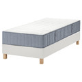 LYNGÖR Divan bed, Vågstranda medium firm/light blue white, Standard Double
