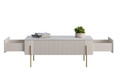 Coffee Table with Drawers Malmi 100 cm, cashmere, crema bianca, gold legs