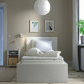 VALEVÅG Mattress and mattress pad, medium firm light blue/Nisseholm white, 90x200 cm