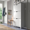STÄLL Shoe cabinet with 3 compartments, white, 79x29x148 cm