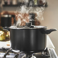 HEMLAGAD Pot with lid, non-stick coating black, 5 l