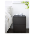 MALM Bedroom furniture, set of 4, black-brown, 140x200 cm