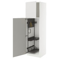 METOD High cabinet with cleaning interior, white/Ringhult light grey, 60x60x200 cm
