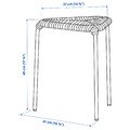 JUTEBODA Stool, natural/white