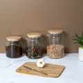 Elegant Storage Jar with Wooden Lid 2.4l