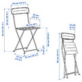 SUNDSÖ Table and 2 folding chairs, outdoor bright yellow/bright yellow, 65x65 cm